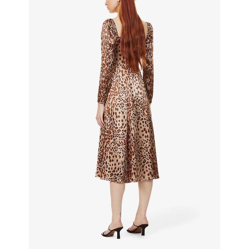 REFORMATION Leopard Cat Print Maryanne Dress 4 NEW - Picture 5 of 16